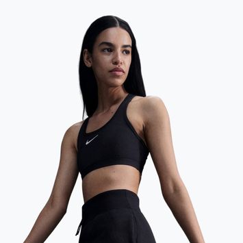 Reggiseno da allenamento Nike Swoosh Medium Support nero/bianco