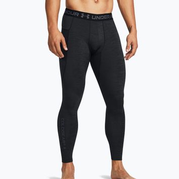 Leggings da allenamento Under Armour ColdGear Twist nero/grigio campo da calcio da uomo