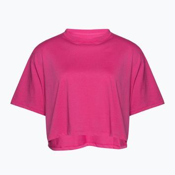 Maglietta da allenamento Under Armour Campus Boxy Crop rosa astro/nero da donna