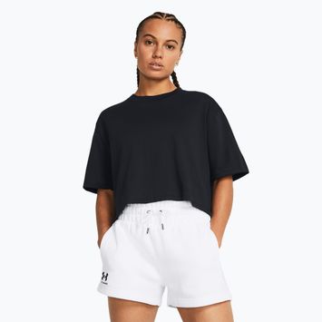 Maglietta da allenamento Under Armour Campus Boxy Crop nero/bianco da donna