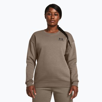 Felpa Under Armour Essential Fleece Crew donna taupe dusk/nero