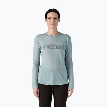 Patagonia Cap Cool Merino Blend Graphic stripe longsleeve donna: blu termico