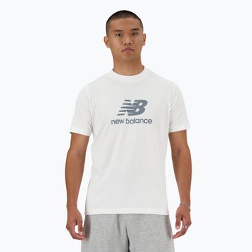 T-shirt New Balance Uomo con logo impilato, bianco