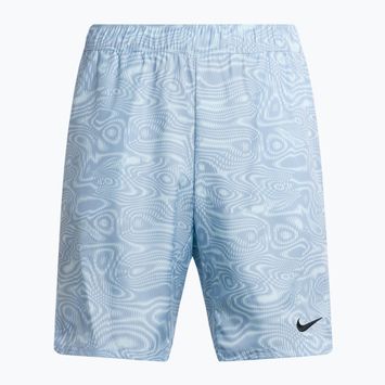 Pantaloncini da tennis Nike Court Dri-Fit Victory 9" stampati blu ghiacciaio/nero da uomo