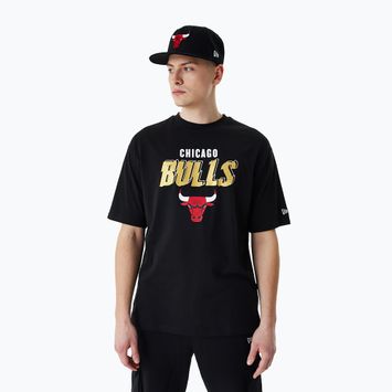 Maglietta New Era Team Script OS Chicago Bulls nera da uomo