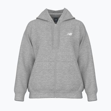 Felpa donna New Balance Fleece Logo Full Zip grigio sportivo