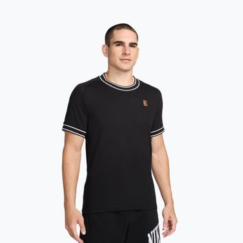 Maglietta da tennis da uomo Nike Court Heritage nero/bianco