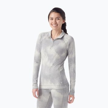 Felpa termica da donna Smartwool Classic Thermal Merino Base Layer 1/4 Zip Boxed grigio chiaro foggy pines