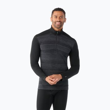 Felpa termica da uomo Smartwool Classic Thermal Merino Base Layer 1/4 Zip Boxed colore nero shift