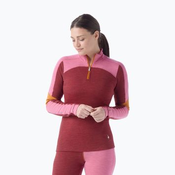 Felpa termica da donna Smartwool Classic Thermal Merino Base Layer Colorblock 1/4 Zip in scatola