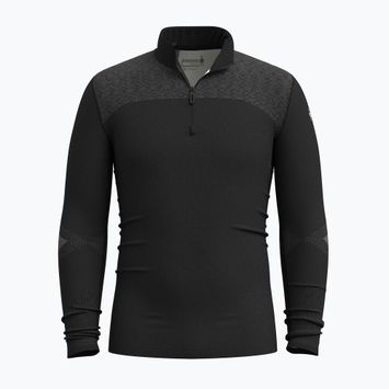 Smartwool Intraknit Thermal Merino Base Layer Uomo 1/4 Zip nero/bianco felpa termica