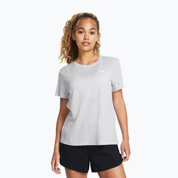 Maglietta da allenamento Under Armour Tech Textured halo grigio/bianco da donna
