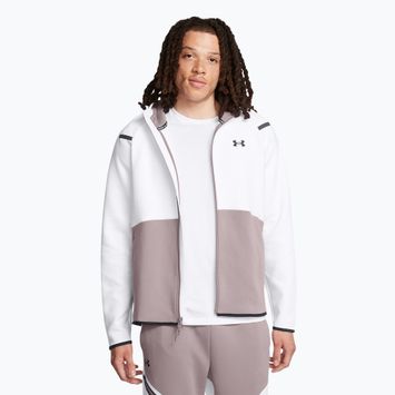 Felpa da uomo Under Armour Unstoppable Fleece Full Zip HD tetra grigio/bianco/nero