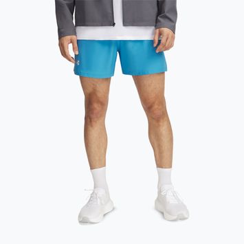 Pantaloncini da corsa Under Armour Launch 5" uomo blu etere / grigio acquazzone / riflettente