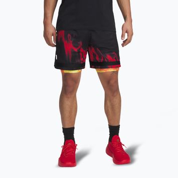 Pantaloncini da basket da uomo Uder Armour Curry Statement I nero / fuoco