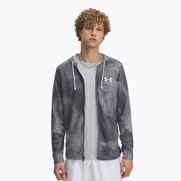 Felpa Under Armour Rival Terry Printed FZ Uomo castlerock/onyx bianco