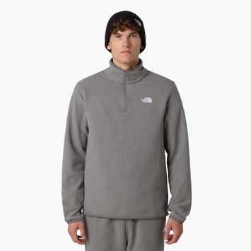 Felpa in pile da uomo The North Face Glacier Fleece 1/4 Zip grigio erica medio