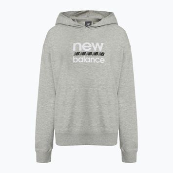Felpa con cappuccio New Balance Sport Graphic French Terry grigio atletico da donna