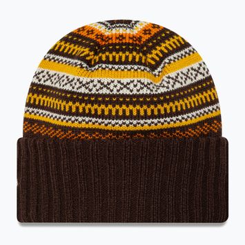 Berretto invernale da donna New Era Rail Isle Cuff Knit Beanie marrone scuro