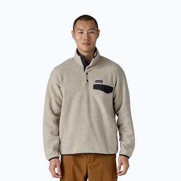 Felpa da uomo Patagonia LW Synch Snap-T P/O color porpora d'avena con blu freddo da trekking