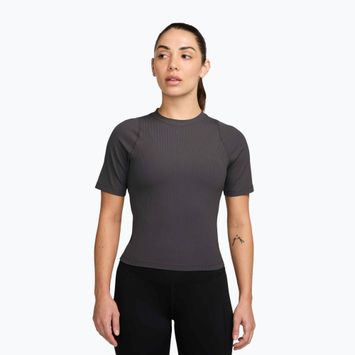 T-shirt donna Nike Zenvy Rib Dri-Fit thunder grey/white