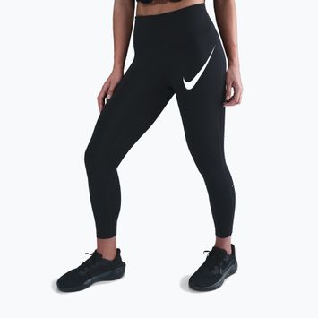 Leggings da running donna Nike Tempo Swoosh Run High-Waisted 7/8 black/white