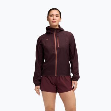 Giacca da corsa donna HOKA Skyflow black cherry
