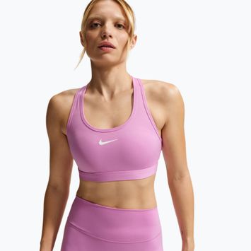Reggiseno sportivo Nike Swoosh Medium Support light magenta/white
