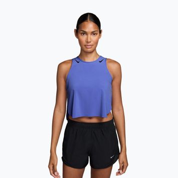 Canotta running donna Nike AeroSwift Dri-Fit ADV Cropped Tank Top off sapphire/black