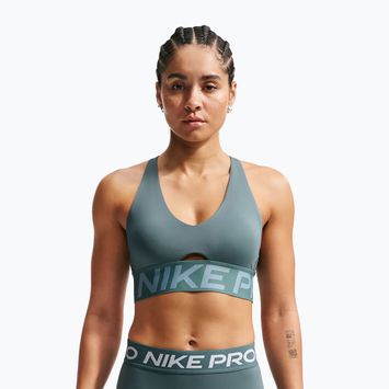 Reggiseno sportivo Nike Pro Sculpt Medium Support mineral slate/denim turquoise/white
