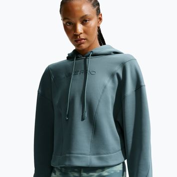 Felpa da allenamento da donna Nike Pro Therma-Fit Hoodie mineral slate/white