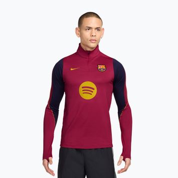 Felpa da calcio da uomo Nike FC Barcelona Strike Soccer Drill Top noble red/mineral yellow/mineral yellow
