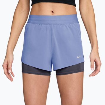 Pantaloncini da corsa da donna Nike Swift Mid-Rise 2in1 aluminum/royal tint