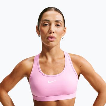 Reggiseno sportivo Nike Swoosh pink rise/white
