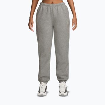 Pantaloni da donna Nike Studio Fleece dark grey heather/sail