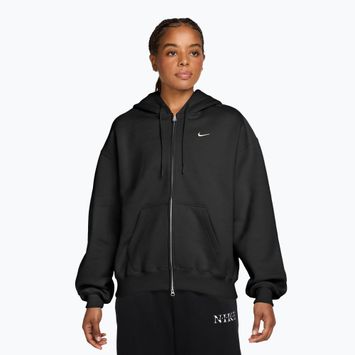 Felpa donna Nike Studio Fleece Medium Weight Oversized Full Zip total black/sail