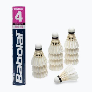 Volani da badminton Babolat 3 12 pezzi bianchi.