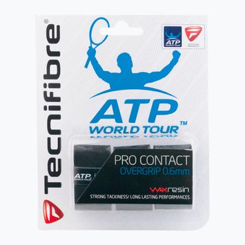 Fasce per racchette da tennis Tecnifibre Contact Pro 3 pezzi nero.