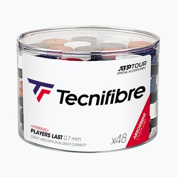 Tecnifibre Players Last PVC fasce per racchette da tennis 48 pezzi nero.