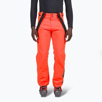 Pantaloni da sci Rossignol Hero Velika da uomo, rosso neon