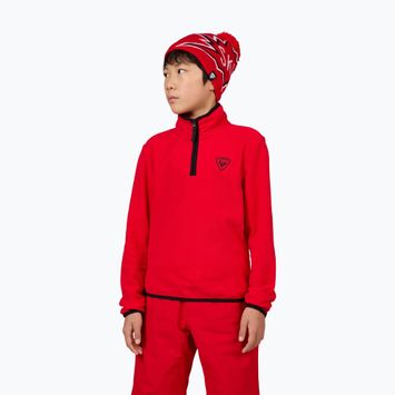 Rossignol Jr Strawpile Fleece Fz felpa sportiva rossa da bambino