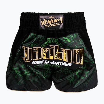 Pantaloncini da allenamento Venum Attack Muay Thai nero/verde