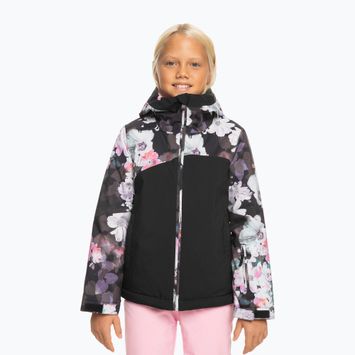 Giacca da snowboard per bambini ROXY Greywood Girl true black blurry flower
