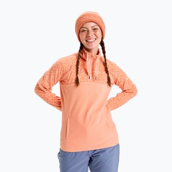 Felpa donna ROXY Sayna mezza zip rosa pesca roxygram tonale