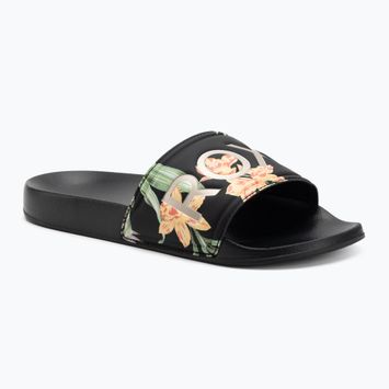 Infradito ROXY Slippy II da donna, stampa nero/verde