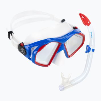 Set da snorkeling Aqualung Hawkeye Combo bianco/blu/rosso