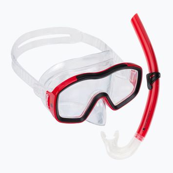 Kit snorkeling per bambini Aqualung Raccon Combo trasparente/rosso/nero