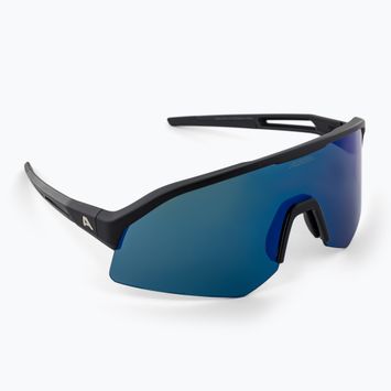 Occhiali da sole Alpina Sonic Q-Lite nero opaco/blu specchiato
