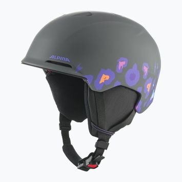 Casco da sci Alpina Brix mezzanotte/grigio leo opaco per bambini