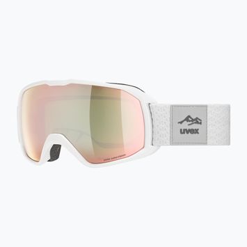 UVEX Xcitd CV occhiali da sci bianco opaco/rosa horror/verde colorvision